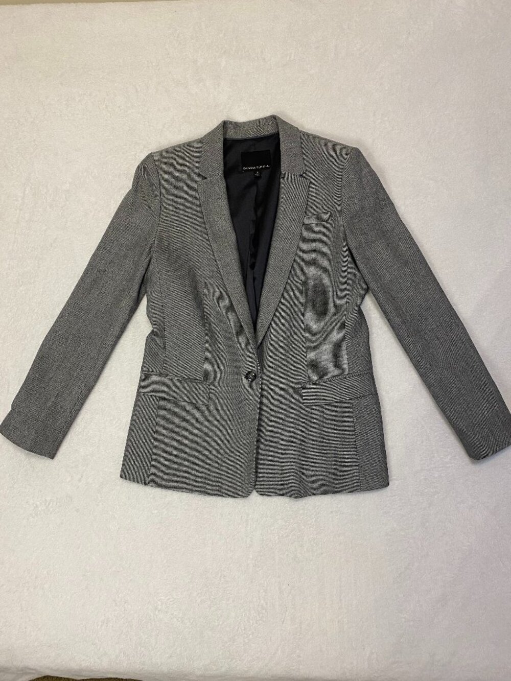 Banana Republic Gray Blazer One Button Long Sleeve Size 8 Office Professional
